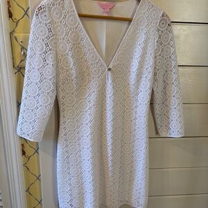 Lilly Pulitzer White Crochet Mini Dress Small